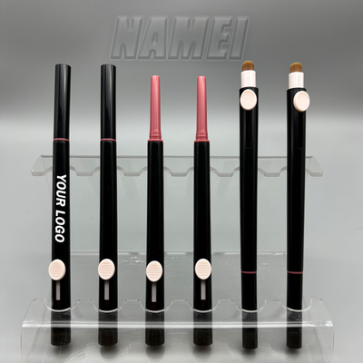 Un buen precio. Envase de lápiz de plástico para lápiz para labios Envase de lápiz para cejas Envases de lápiz para cejas Envases de envases cosméticos Tubo de envasado con cepillo de labios de empuje-tirón en línea