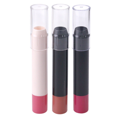 Un buen precio. Impresión de logotipo blanco negro redondo en forma de balsamo de labios vacío blush contenedor fundación corrector tubo stick en línea